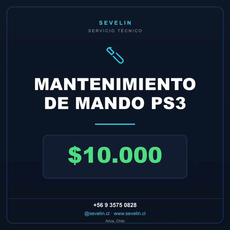 Mantenimiento de Mando PS3 (DualShock 3) — Servicios Técnicos, Sevelin Arica