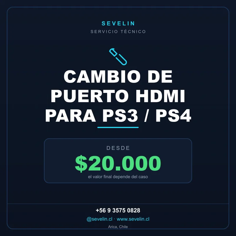 Cambio de Puerto HDMI para PS3 / PS4 — Servicios Técnicos, Sevelin Arica