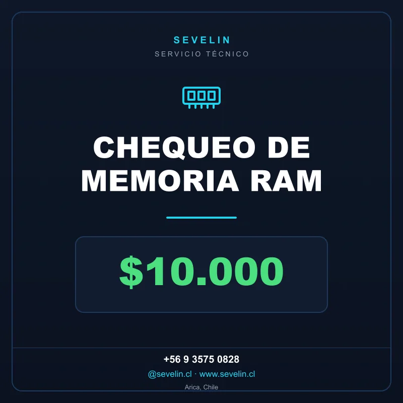 Chequeo de Memoria RAM (por módulo) — Servicios Técnicos, Sevelin Arica